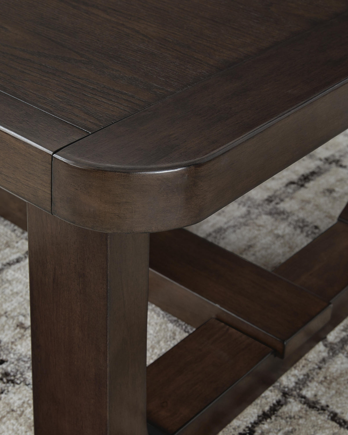 Breckington Coffee Table in Dark Brown, detail view