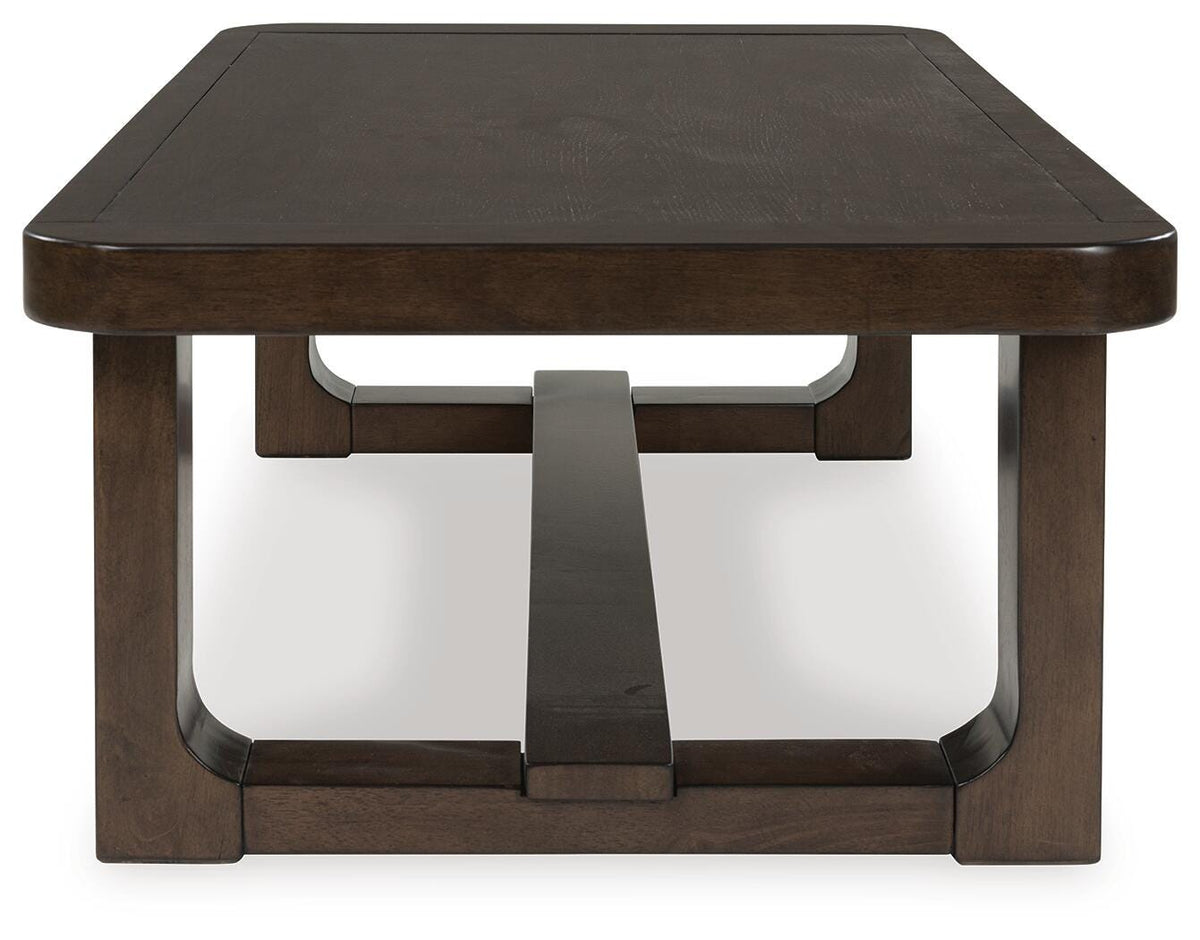 Breckington Coffee Table in Dark Brown, side view