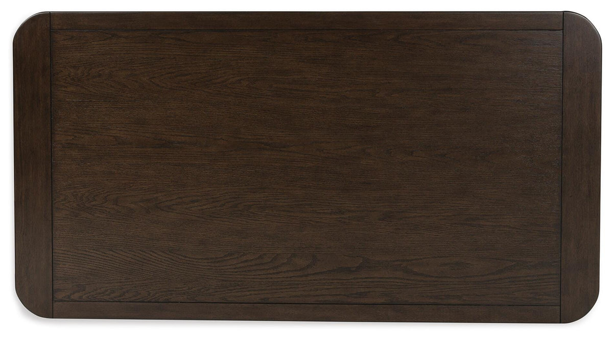 Breckington Coffee Table in Dark Brown, top view