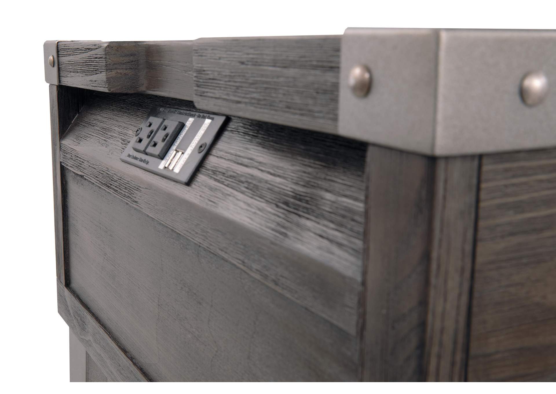 Todoe End Table with USB Ports & Outlets detail
