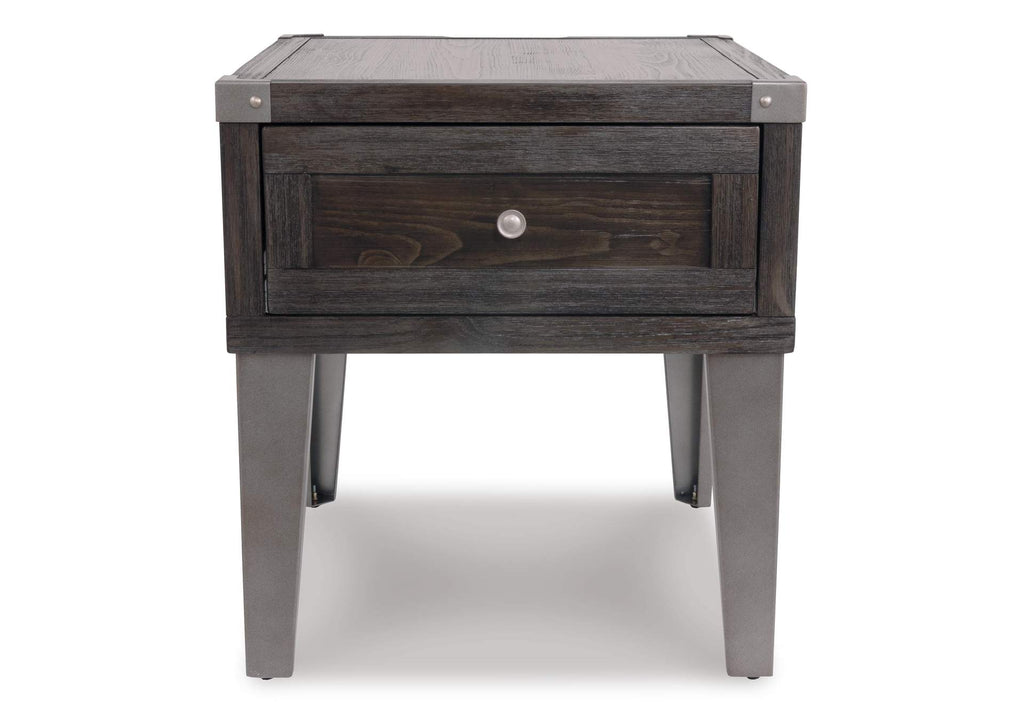 Todoe End Table with USB Ports & Outlets front view