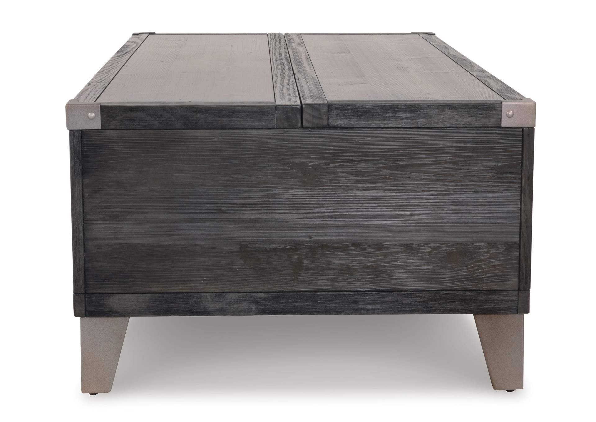 Todoe Coffee Table with Lift Top side view