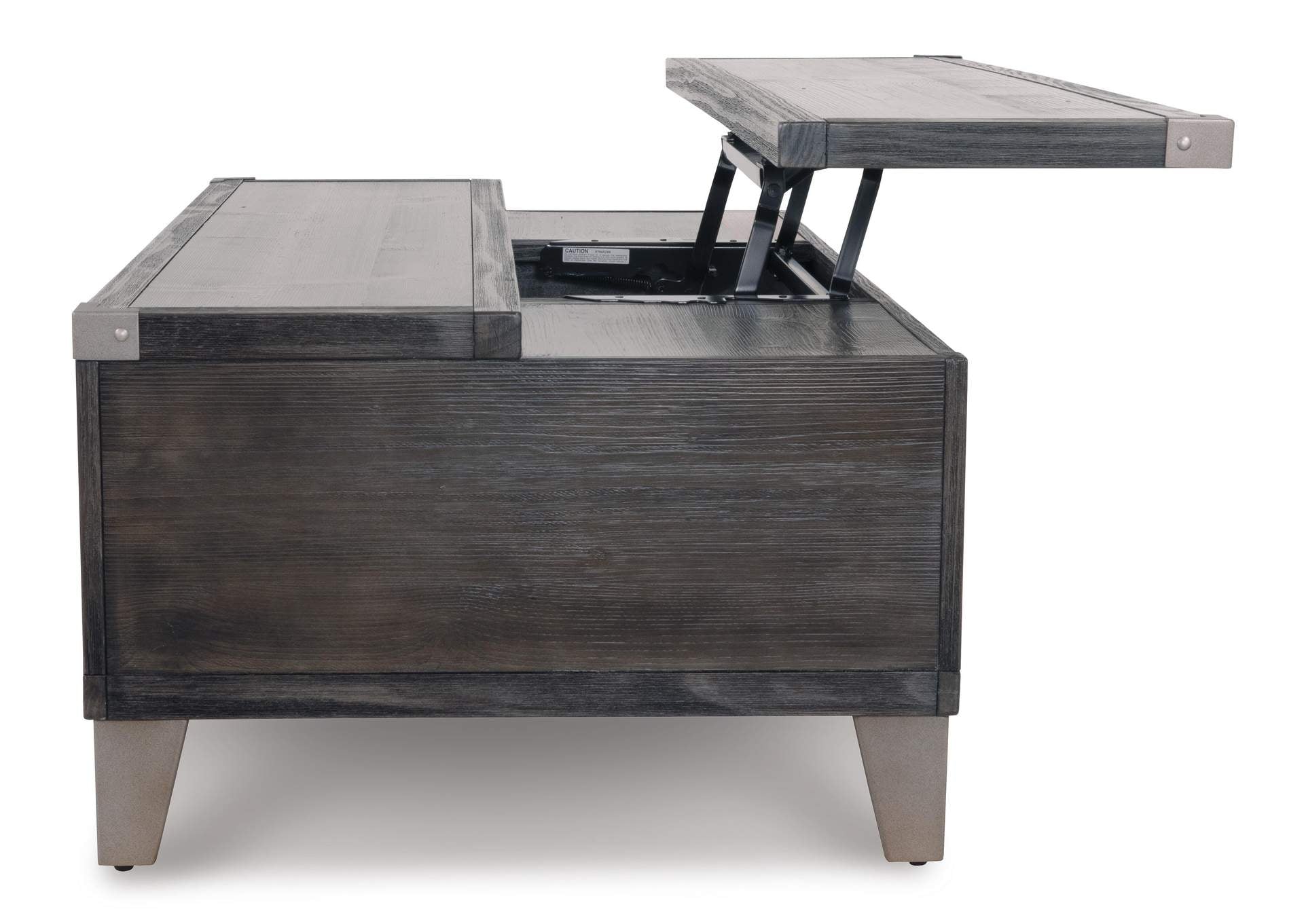 Todoe Coffee Table with Lift Top side view
