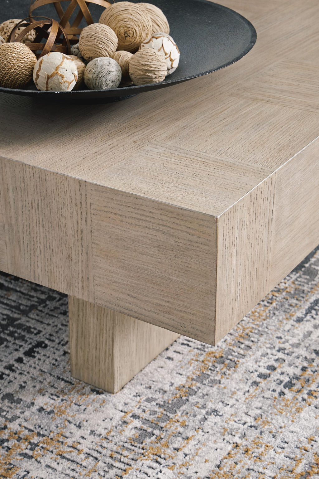 Jorlaina Coffee Table in Light Grayish Brown, detail view
