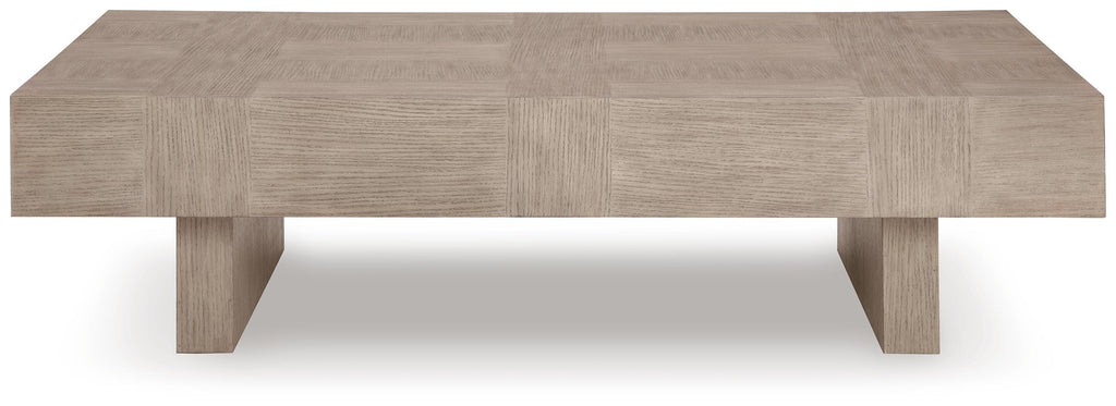 Jorlaina Coffee Table in Light Grayish Brown, front view