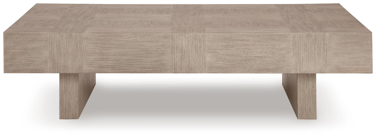 Jorlaina Coffee Table in Light Grayish Brown, front view