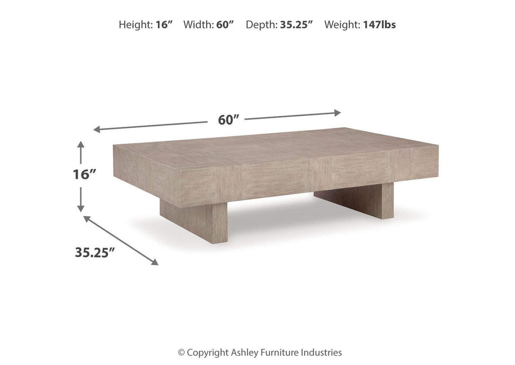 Jorlaina Coffee Table with 1 End Table dimensions