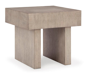 Jorlaina End Table in Light Grayish Brown, angle view