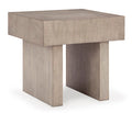 Jorlaina End Table in Light Grayish Brown, angle view