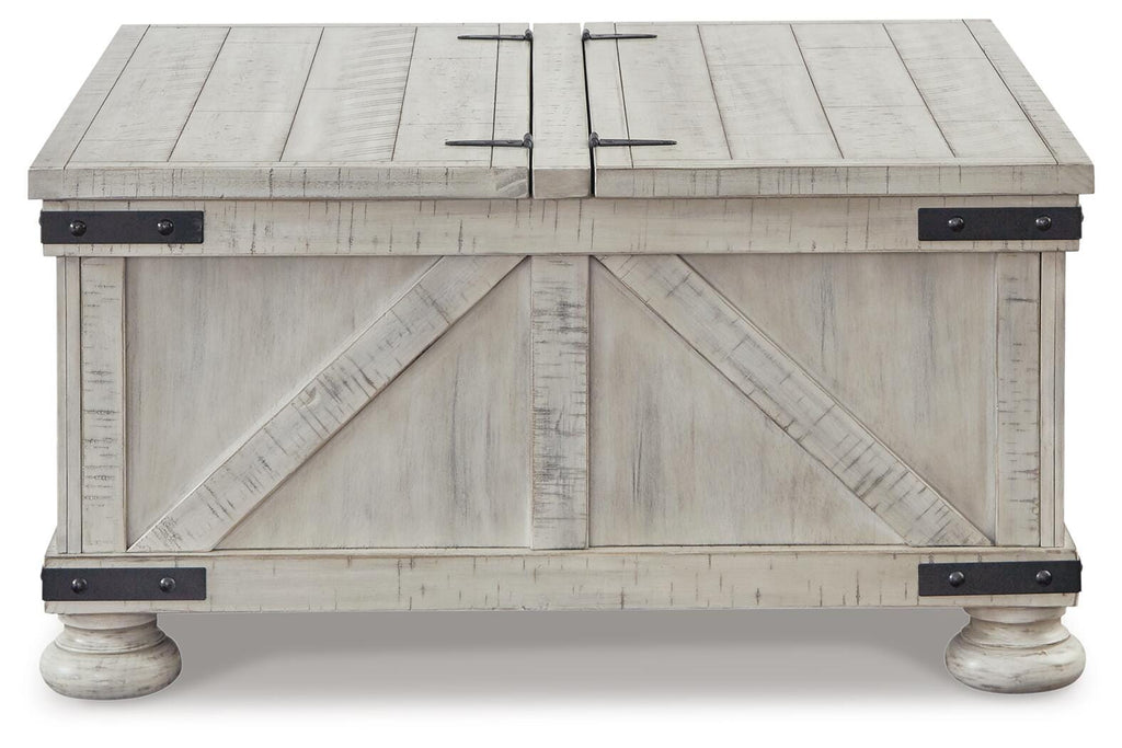 Carynhurst Coffee Table in Whitewash, front view