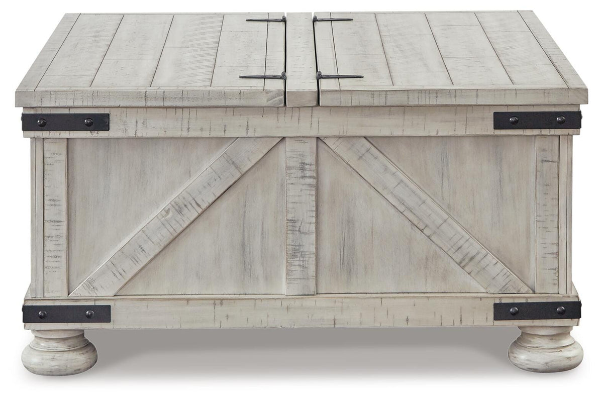 Carynhurst Coffee Table in Whitewash, front view