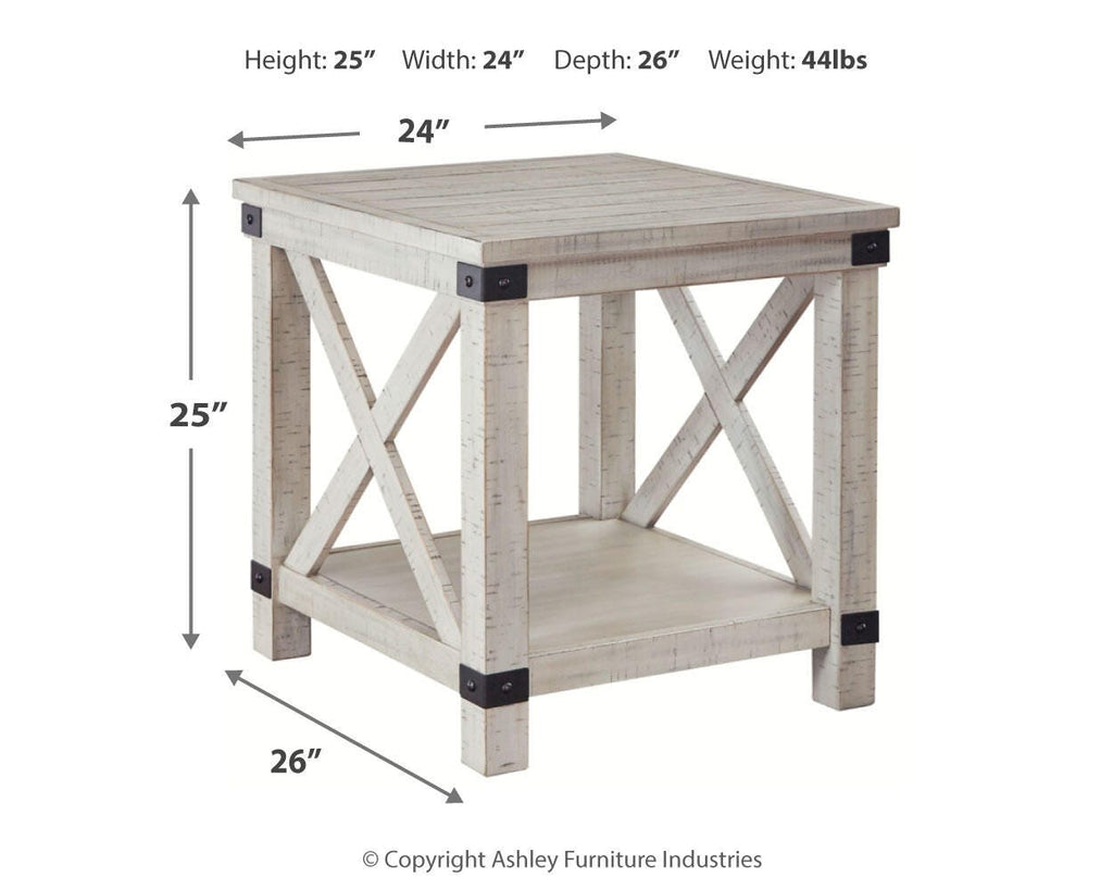 Carynhurst End Table in Whitewash, alternate view 5