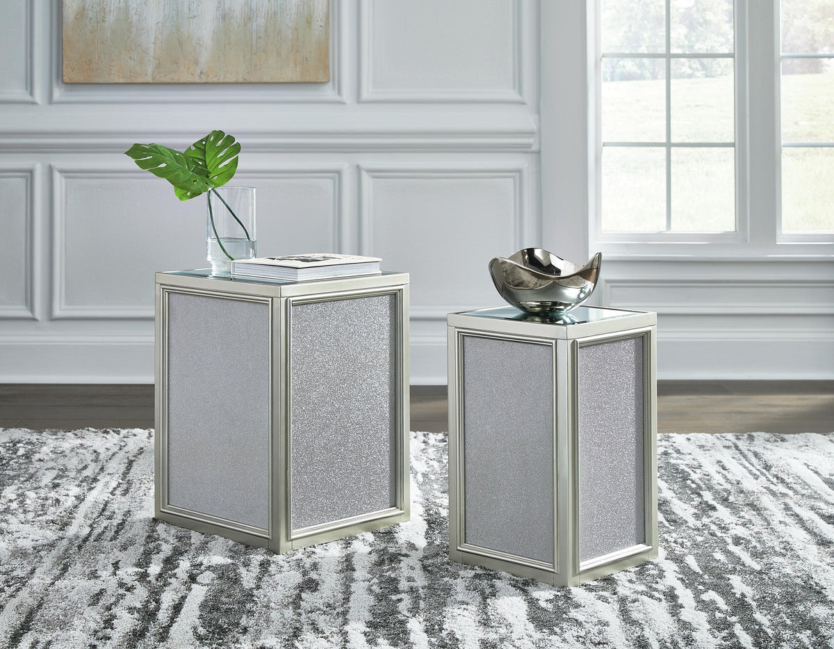Traleena Nesting End Table (Set of 2) in Silver Finish, alternate view 3