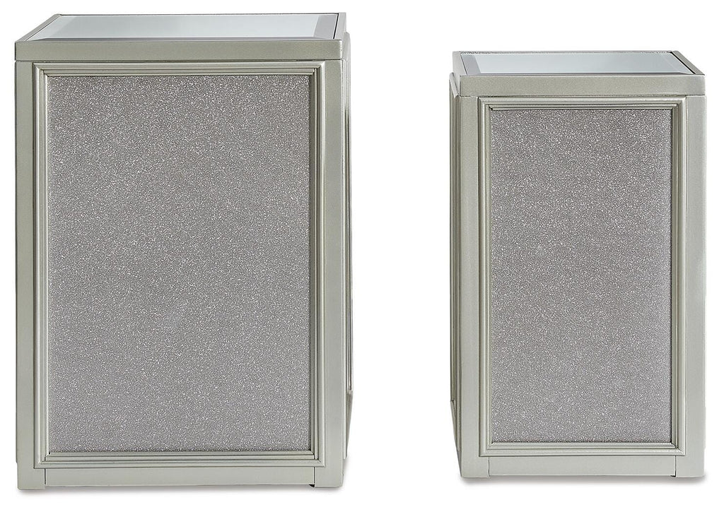 Traleena Nesting End Table (Set of 2) in Silver Finish, front view