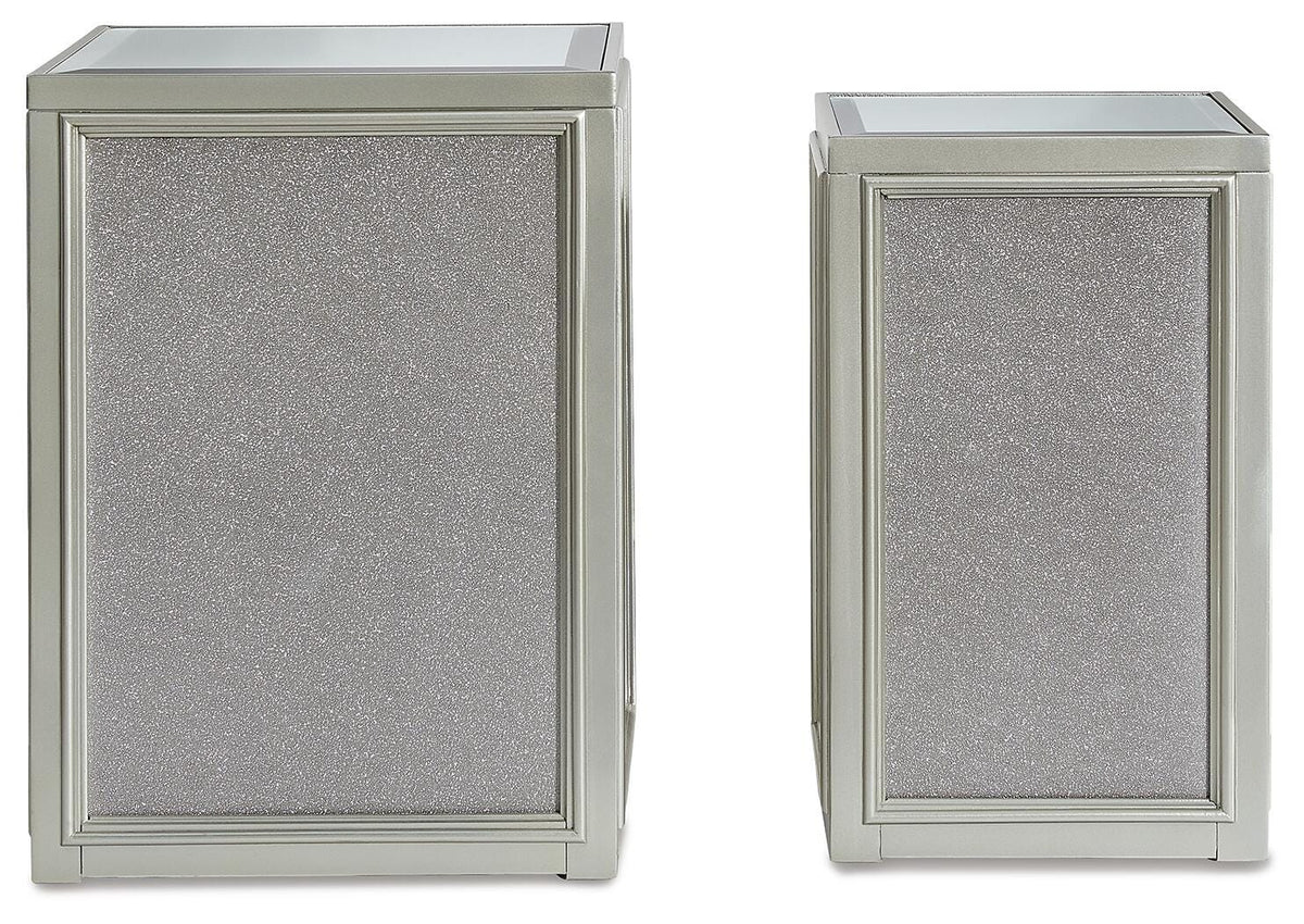 Traleena Nesting End Table (Set of 2) in Silver Finish, front view