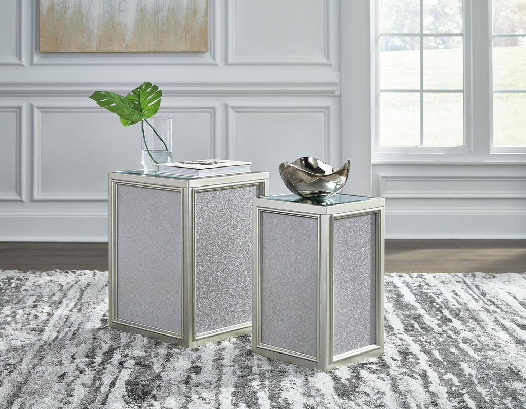 Traleena Nesting End Table (Set of 2) in Silver Finish, alternate view 6