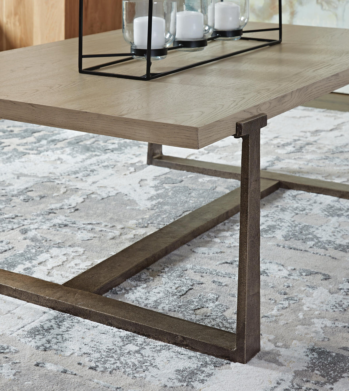 Dalenville Coffee Table in Gray, detail view