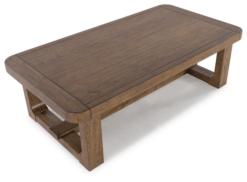 Cabalynn Coffee Table in Light Brown, angle view