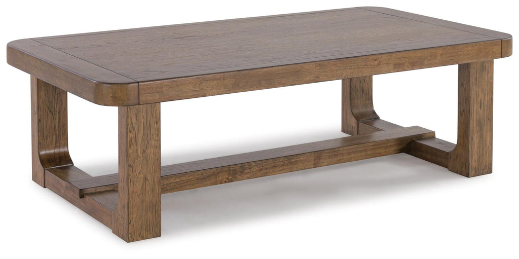 Cabalynn Coffee Table in Light Brown, angle view