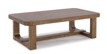 Cabalynn Coffee Table in Light Brown, angle view