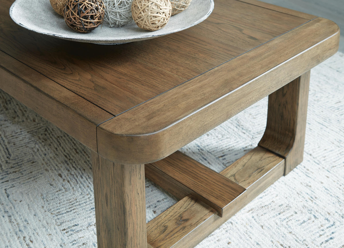 Cabalynn Coffee Table in Light Brown, detail view