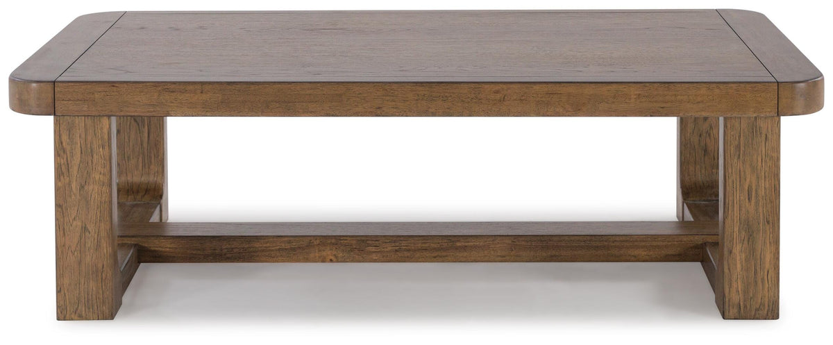 Cabalynn Coffee Table in Light Brown, front view