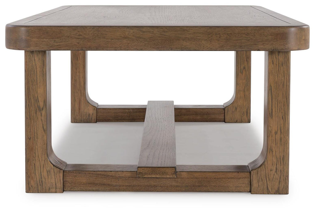 Cabalynn Coffee Table in Light Brown, side view
