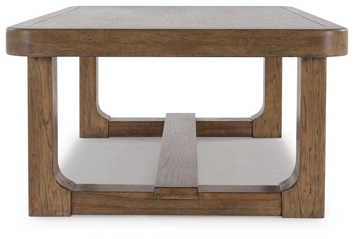 Cabalynn Coffee Table in Light Brown, side view