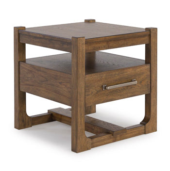 Cabalynn End Table in Light Brown, closed view