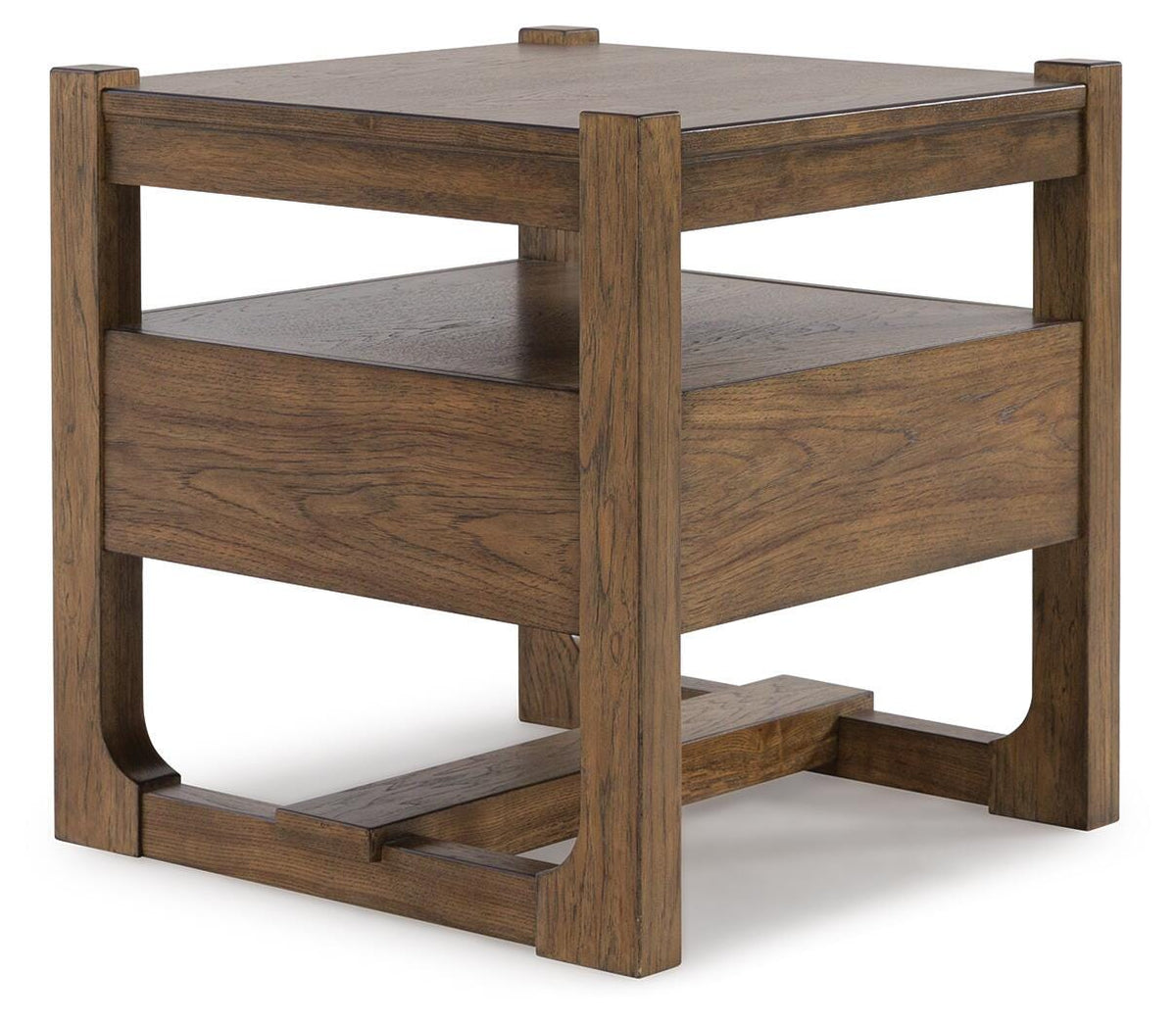 Cabalynn End Table in Light Brown, back view