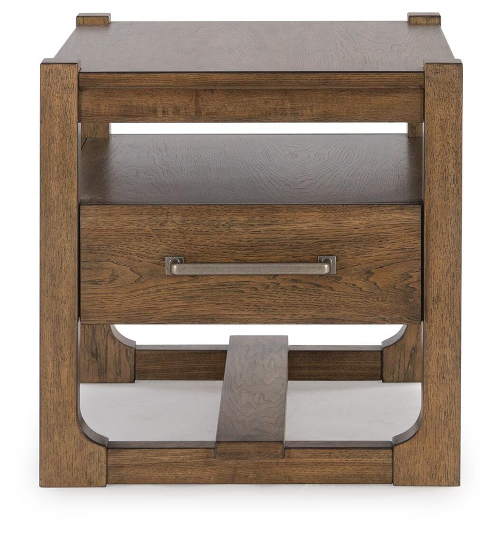 Cabalynn End Table in Light Brown, front view