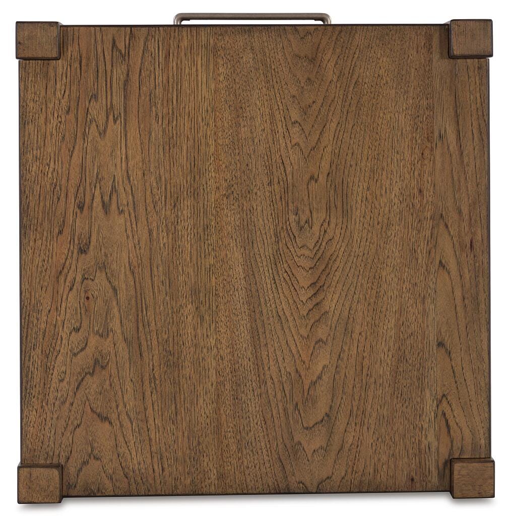 Cabalynn End Table in Light Brown, top view