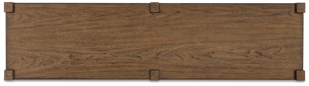 Cabalynn Sofa Table in Light Brown, top view