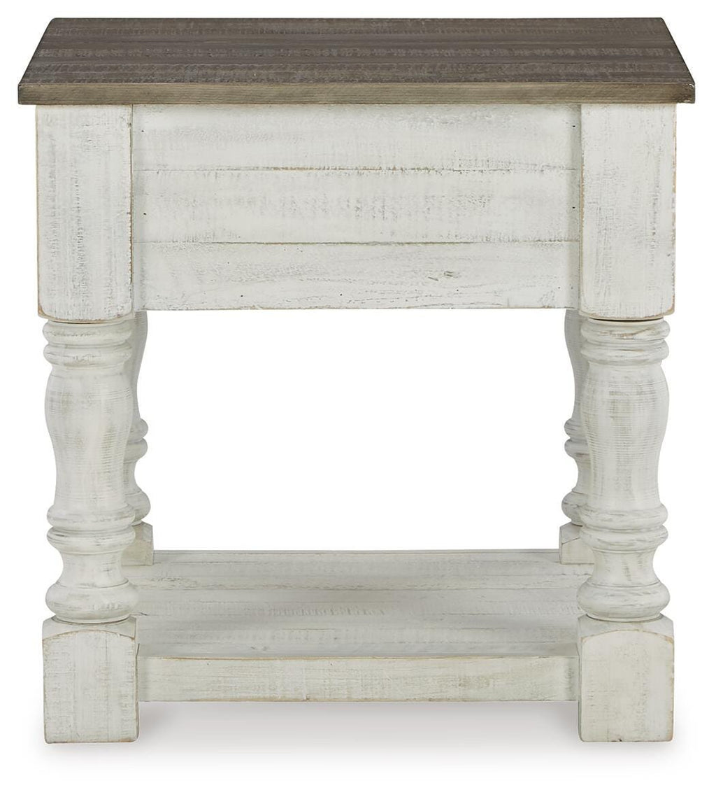 Havalance End Table in White/Gray, back view