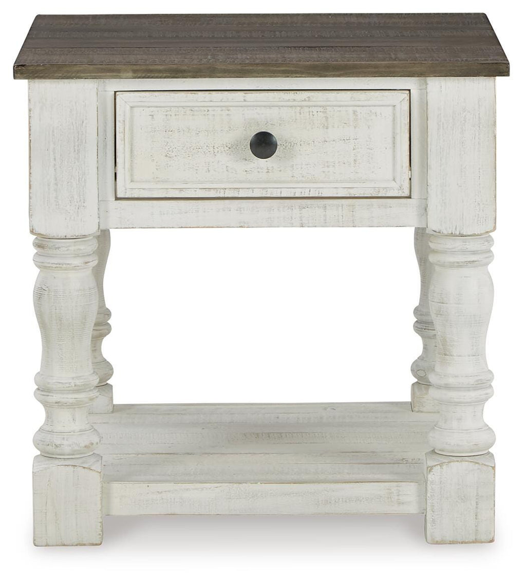 Havalance End Table in White/Gray, front view