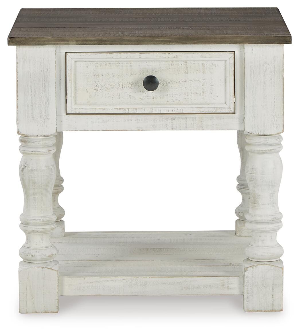 Havalance End Table in White/Gray, front view