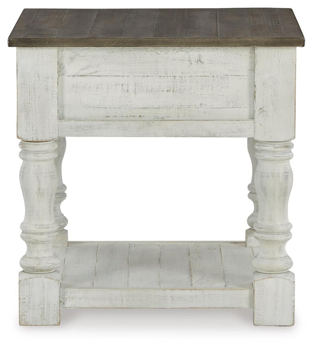 Havalance End Table in White/Gray, side view