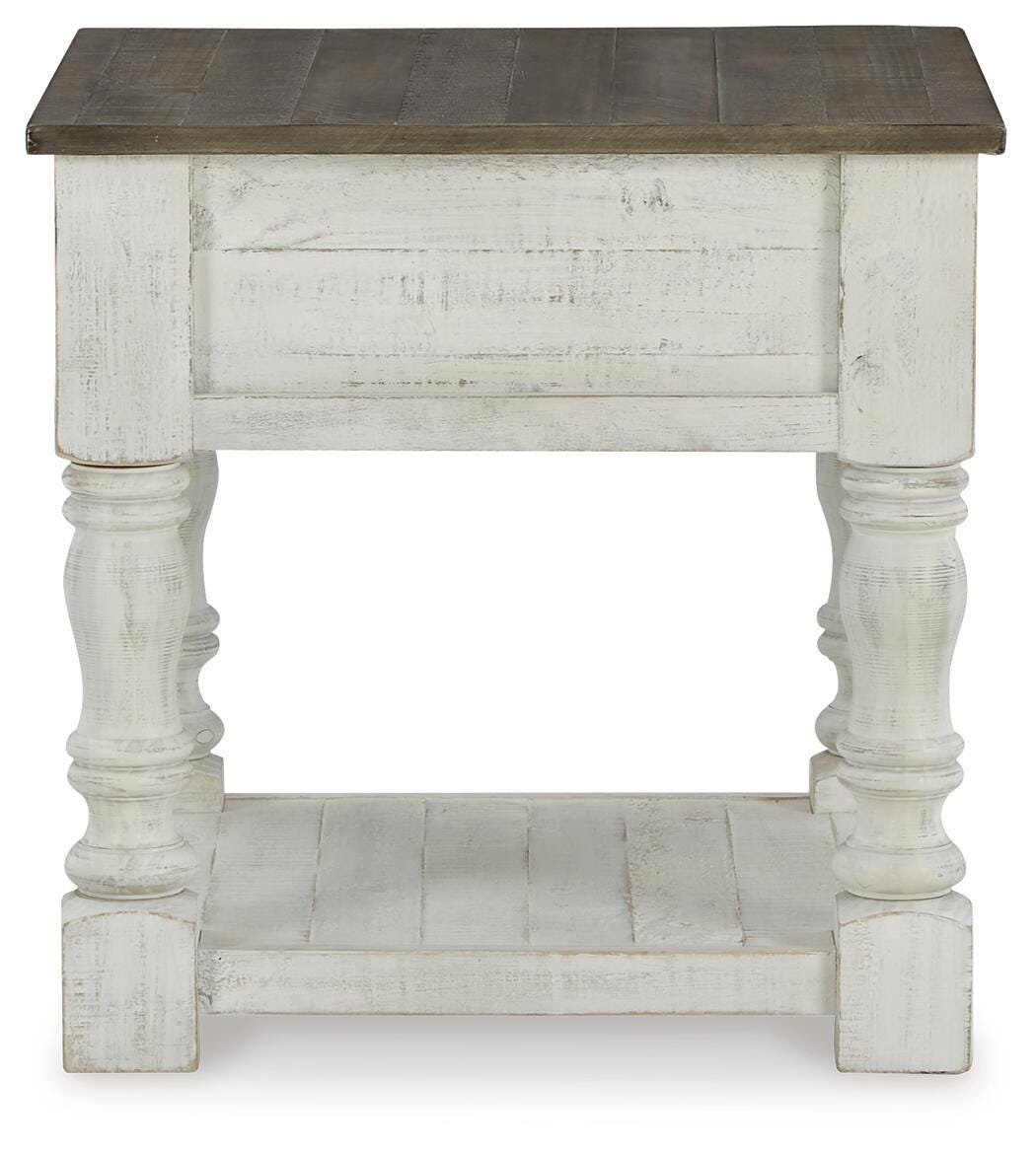 Havalance End Table in White/Gray, side view