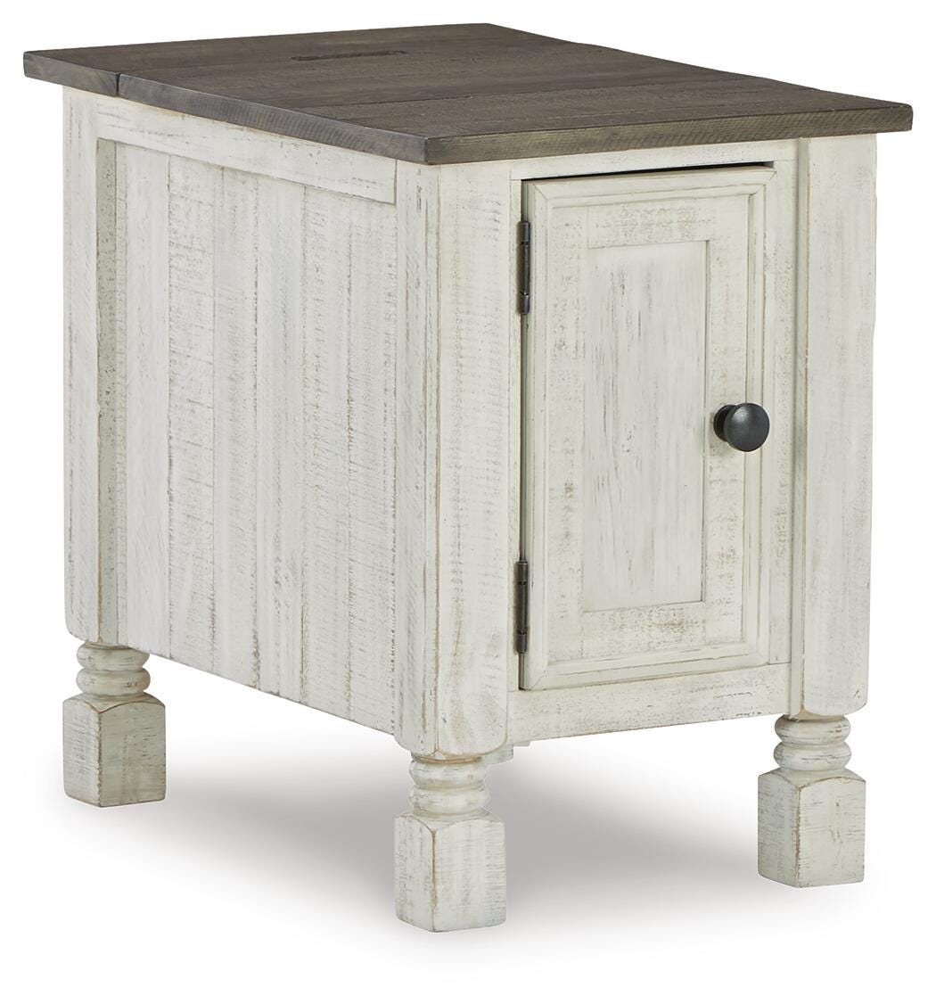 Havalance Chairside End Table in White/Gray, closed view