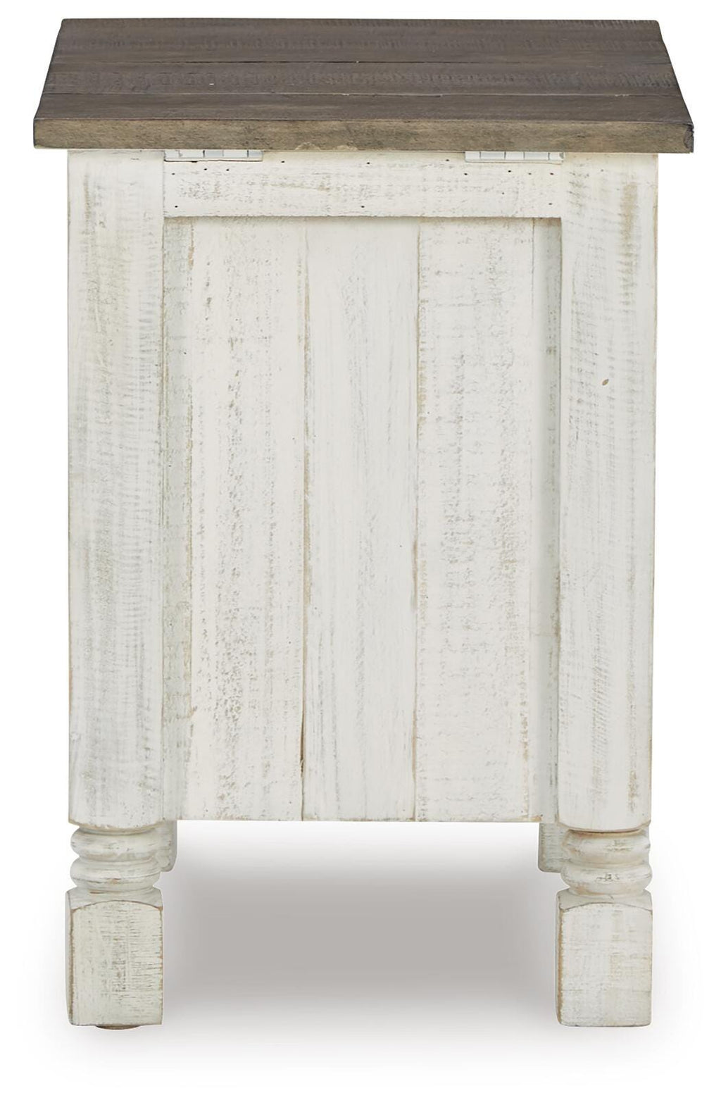 Havalance Chairside End Table in White/Gray, back view