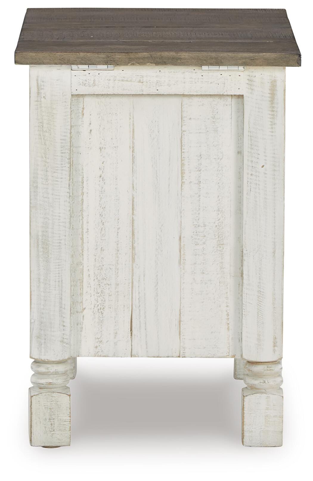 Havalance Chairside End Table in White/Gray, back view