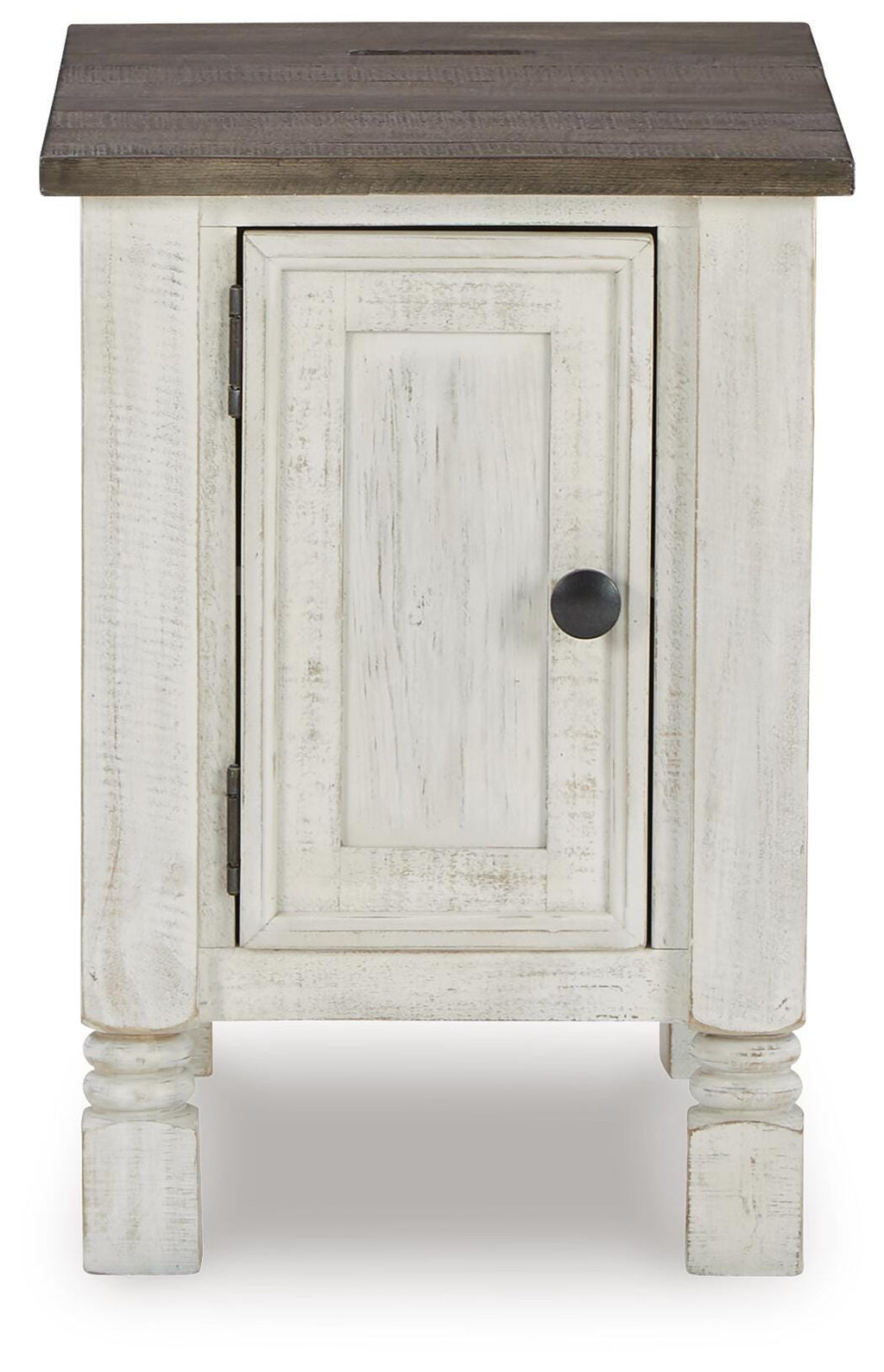 Havalance Chairside End Table in White/Gray, front view