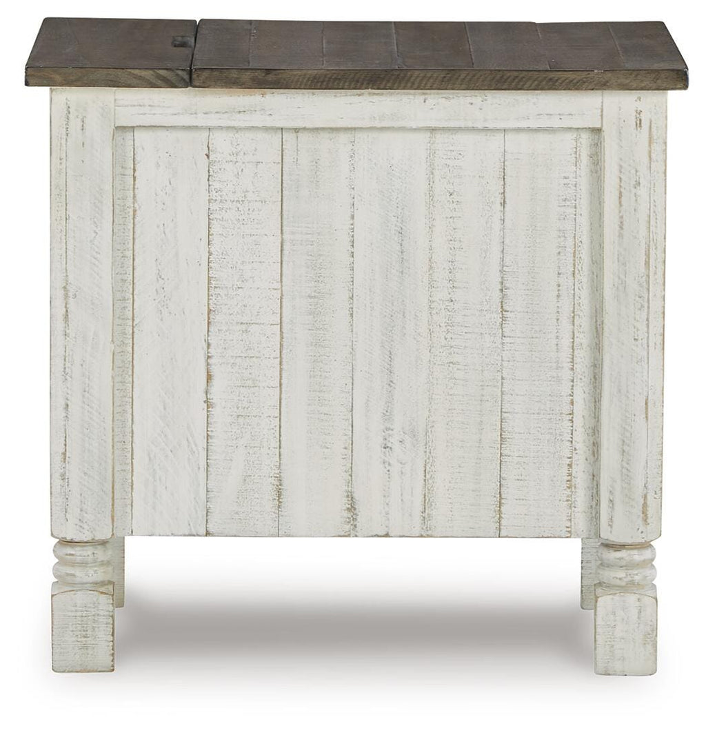 Havalance Chairside End Table in White/Gray, side view