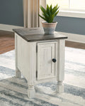 Havalance Chairside End Table in White/Gray