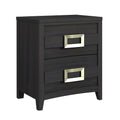 Tobias 2-Drawer Nightstand With Usb In Black