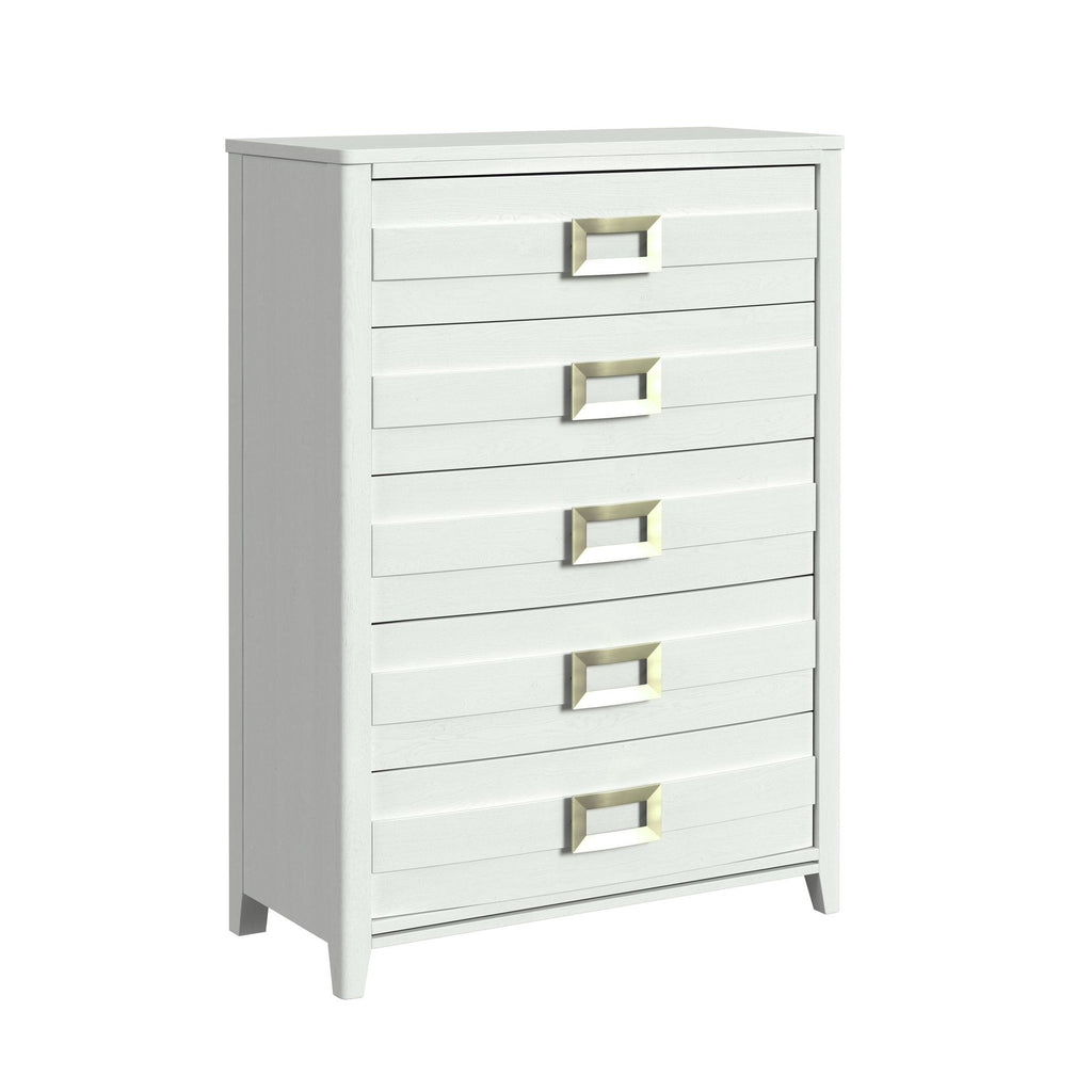 Tobias 5-Drawer Chest In White