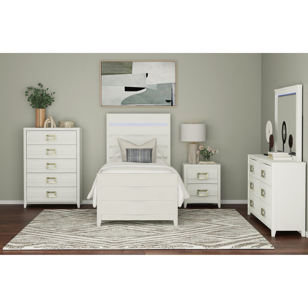 Tobias 5-Drawer Chest In White