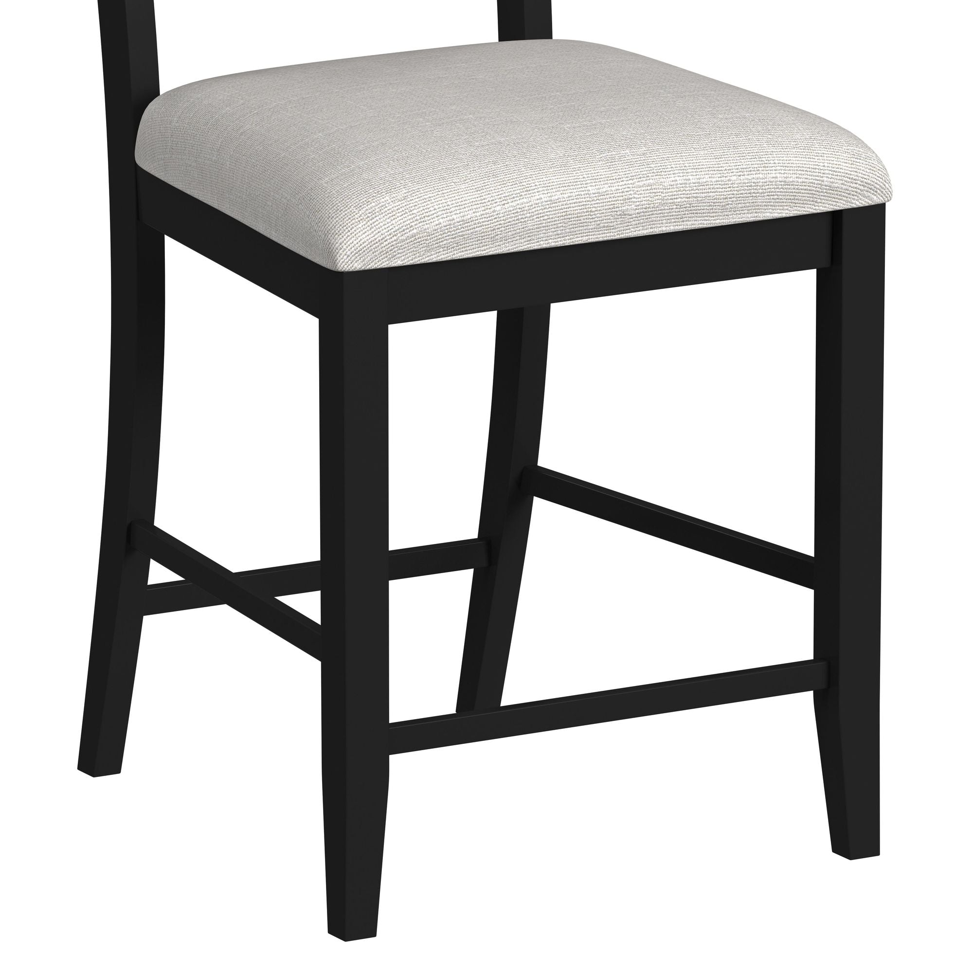 Tulane 5Pc Counter Table & 4 Counter Chairs With Beige Fabric In Oak & Black