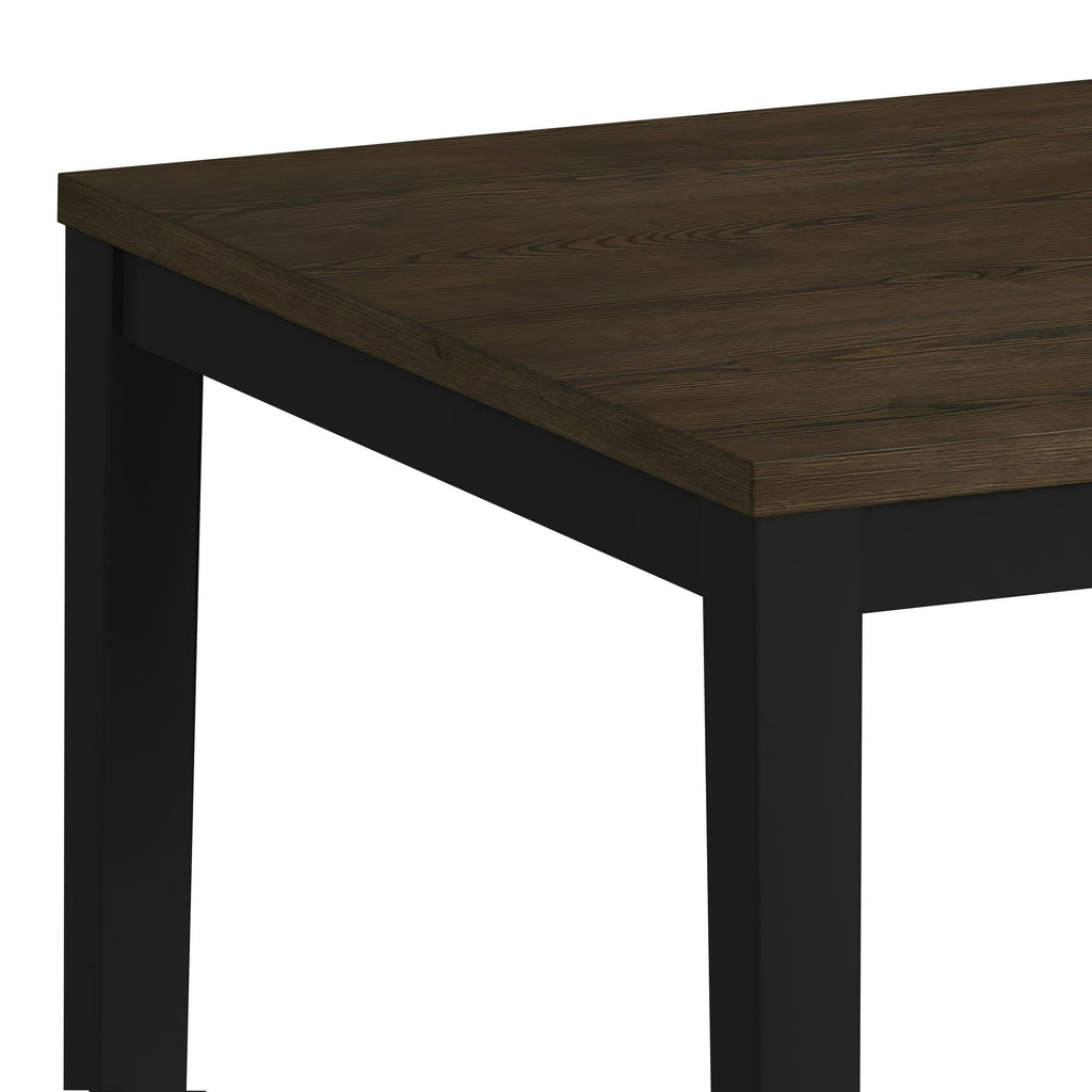 Tulane 5Pc Counter Table & 4 Counter Chairs With Beige Fabric In Oak & Black