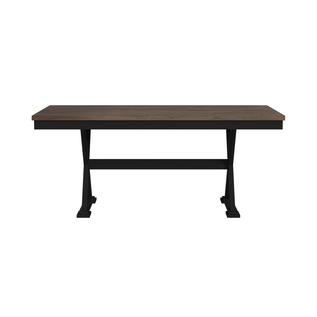 Tulane 6Pc Dining Set With Table, 4 Chairs, And Bench In Oak And Black